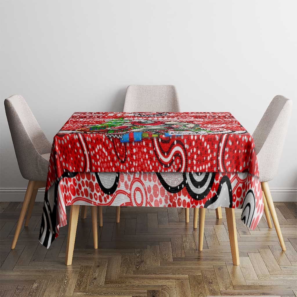 Swans Football Merry Christmas Tablecloth Indigenous Australian Art