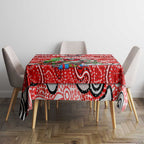 Swans Football Merry Christmas Tablecloth Indigenous Australian Art