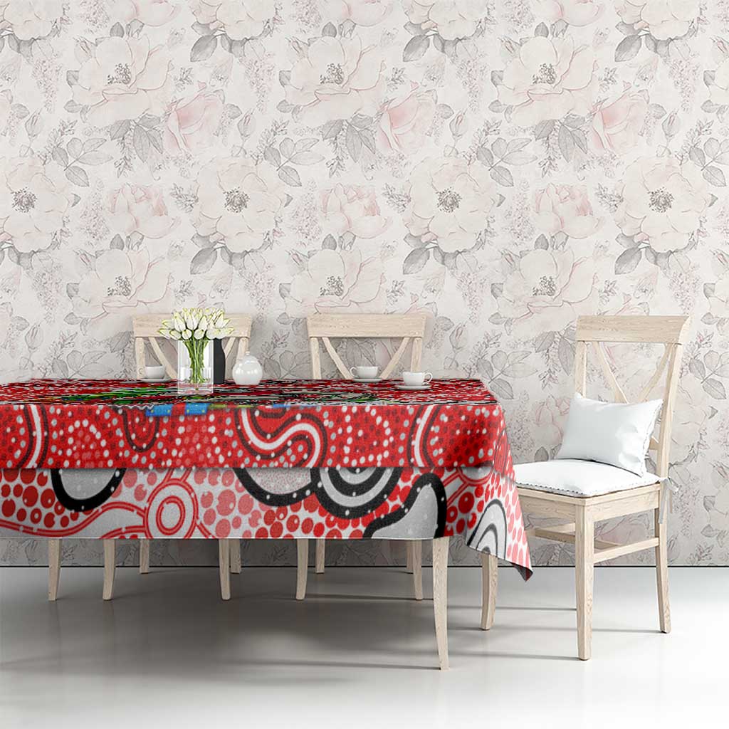 Swans Football Merry Christmas Tablecloth Indigenous Australian Art