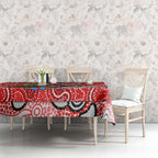 Swans Football Merry Christmas Tablecloth Indigenous Australian Art