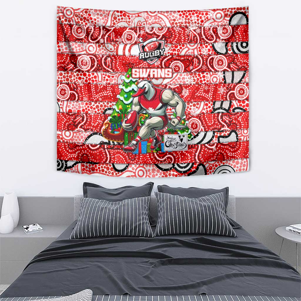 Swans Football Merry Christmas Tapestry Indigenous Australian Art