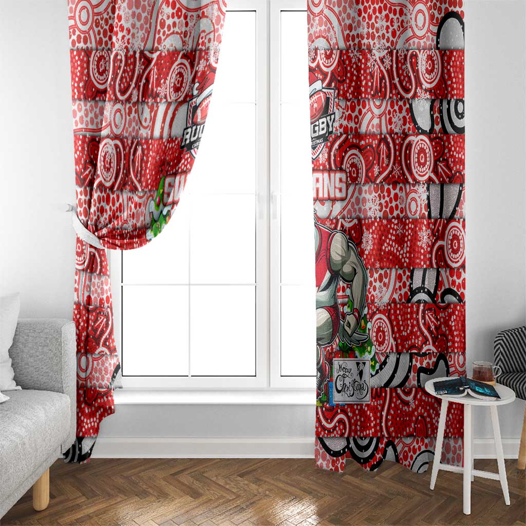 Swans Football Merry Christmas Window Curtain Indigenous Australian Art