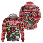 Custom Swans Rugby Merry Christmas Zip Hoodie Indigenous Australian Art