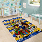 Eagles Football Merry Christmas Area Rug Indigenous Australian Art