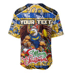 Custom Eagles Rugby Merry Christmas Baseball Jersey Indigenous Australian Art