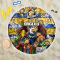 Eagles Football Merry Christmas Beach Blanket Indigenous Australian Art