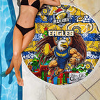 Eagles Football Merry Christmas Beach Blanket Indigenous Australian Art