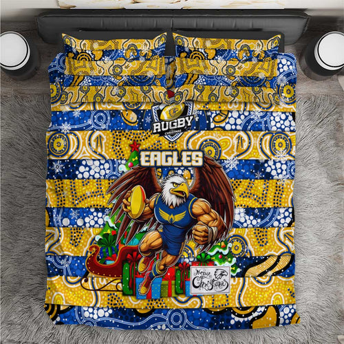 Eagles Football Merry Christmas Bedding Set Indigenous Australian Art