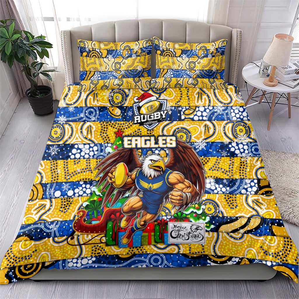 Eagles Football Merry Christmas Bedding Set Indigenous Australian Art