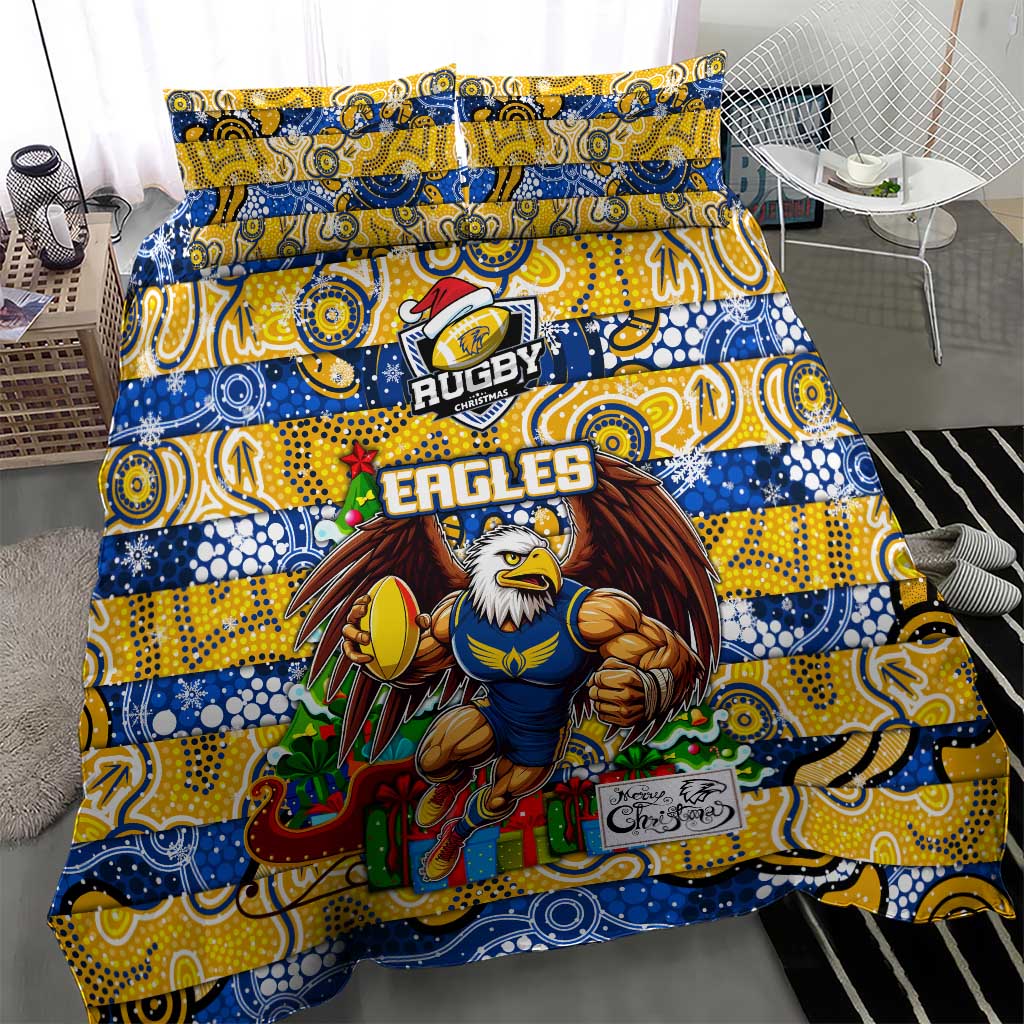 Eagles Football Merry Christmas Bedding Set Indigenous Australian Art