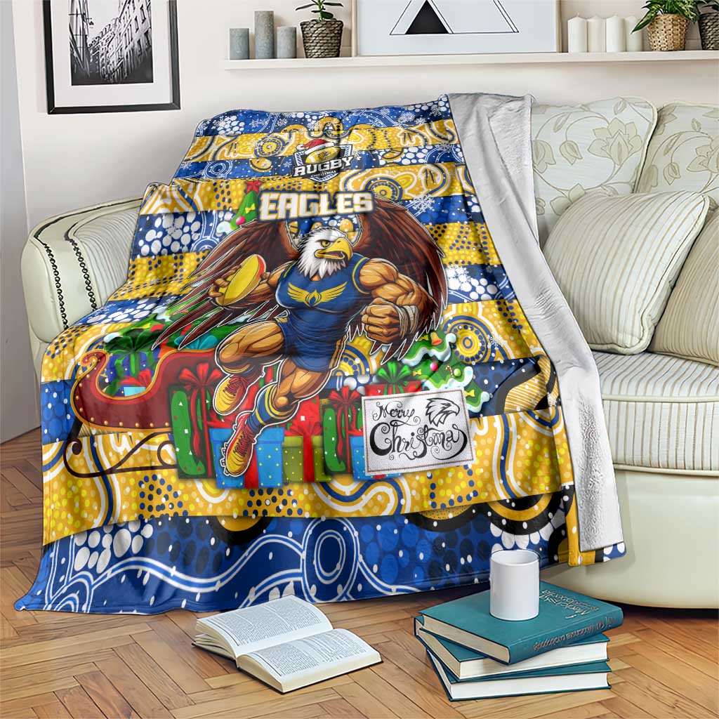Eagles Football Merry Christmas Blanket Indigenous Australian Art