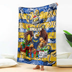 Eagles Football Merry Christmas Blanket Indigenous Australian Art