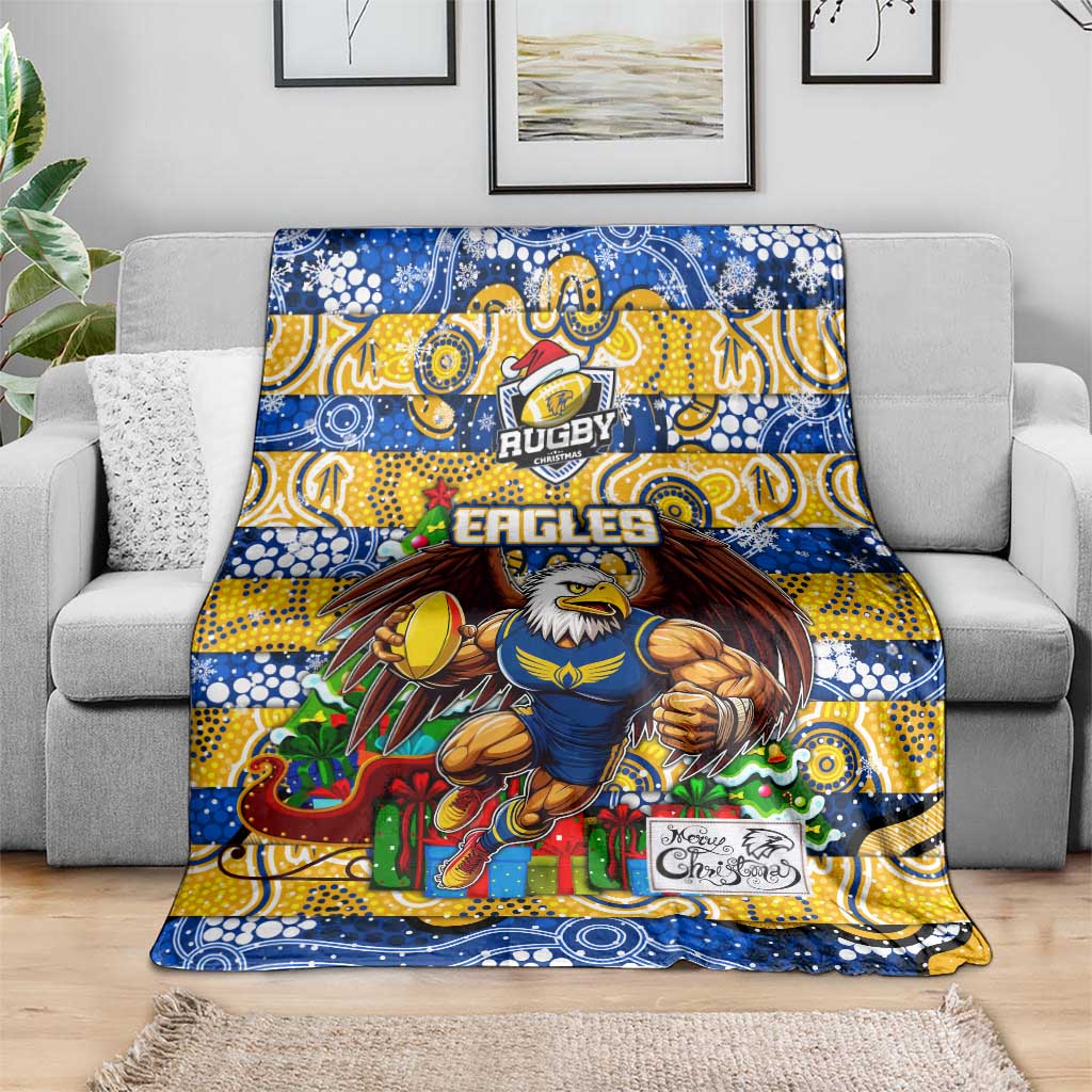 Eagles Football Merry Christmas Blanket Indigenous Australian Art