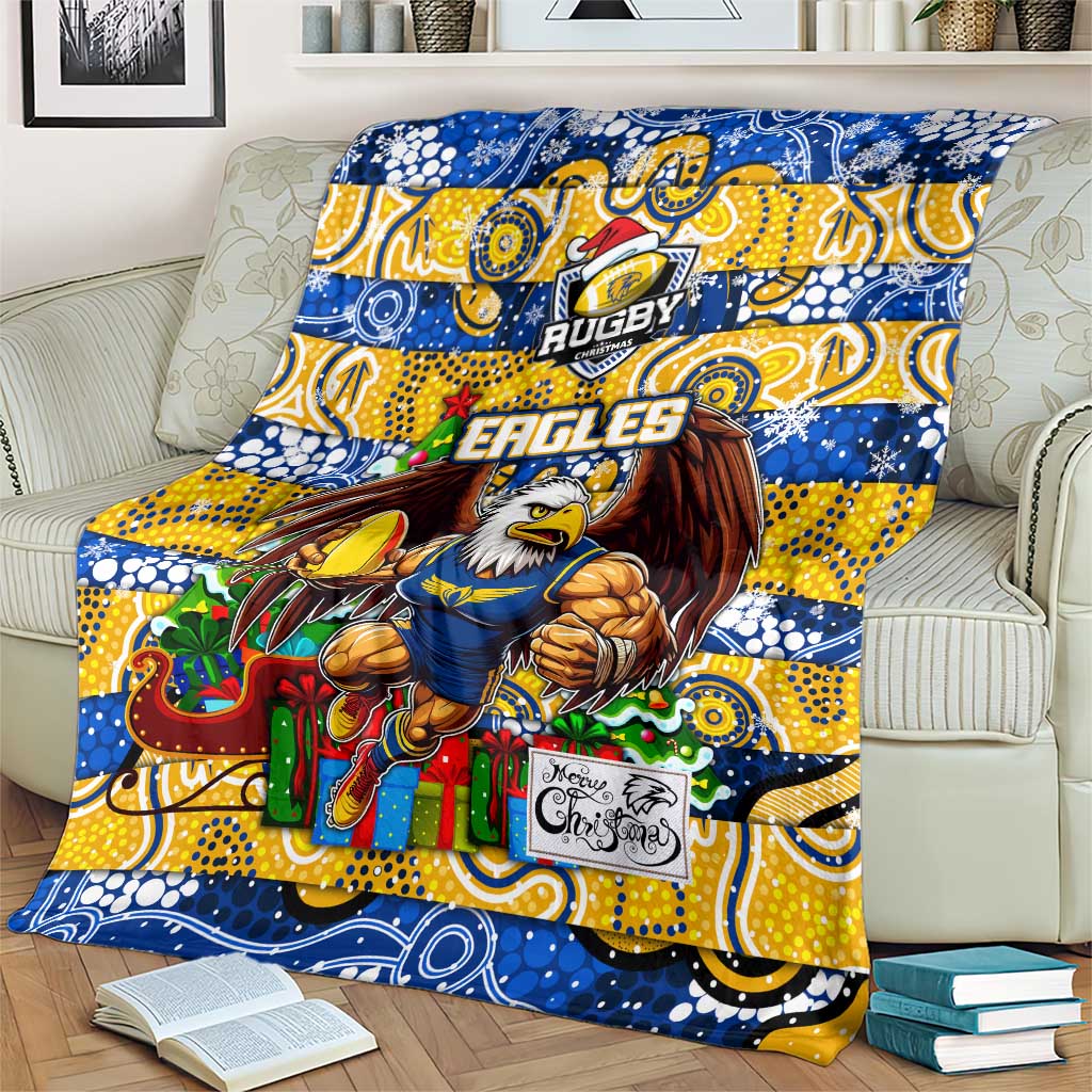 Eagles Football Merry Christmas Blanket Indigenous Australian Art