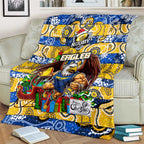 Eagles Football Merry Christmas Blanket Indigenous Australian Art