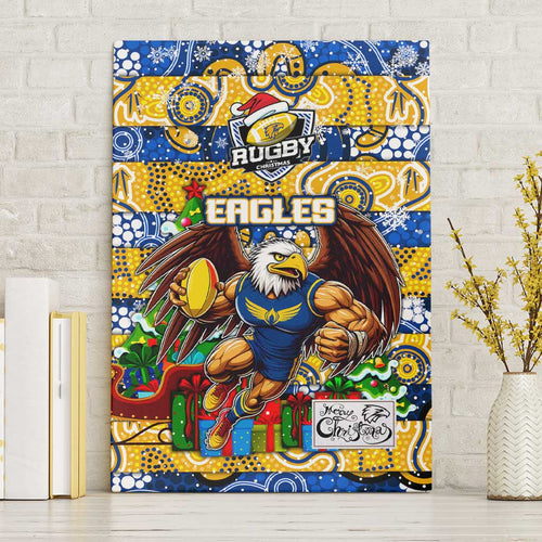 Eagles Football Merry Christmas Canvas Wall Art Indigenous Australian Art