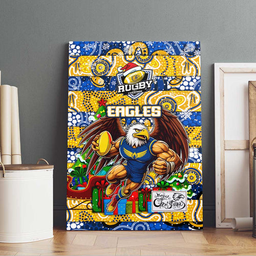 Eagles Football Merry Christmas Canvas Wall Art Indigenous Australian Art