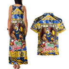 Custom Eagles Rugby Merry Christmas Couples Matching Tank Maxi Dress and Hawaiian Shirt Indigenous Australian Art