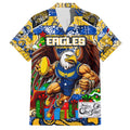Custom Eagles Rugby Merry Christmas Family Matching Summer Maxi Dress and Hawaiian Shirt Indigenous Australian Art