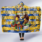 Eagles Football Merry Christmas Hooded Blanket Indigenous Australian Art