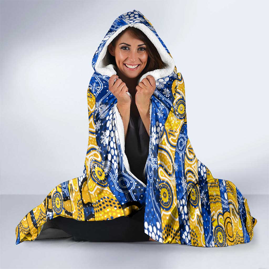 Eagles Football Merry Christmas Hooded Blanket Indigenous Australian Art