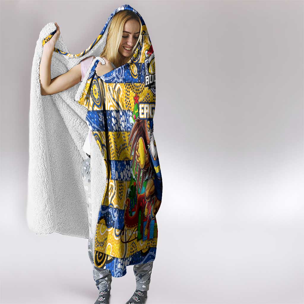 Eagles Football Merry Christmas Hooded Blanket Indigenous Australian Art