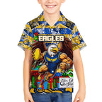 Custom Eagles Rugby Merry Christmas Kid Hawaiian Shirt Indigenous Australian Art