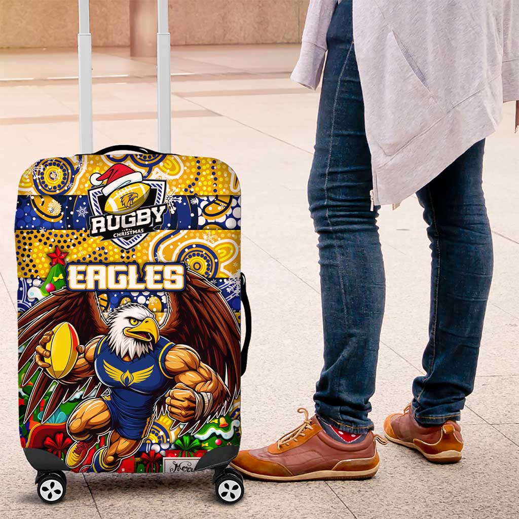 Eagles Football Merry Christmas Luggage Cover Indigenous Australian Art