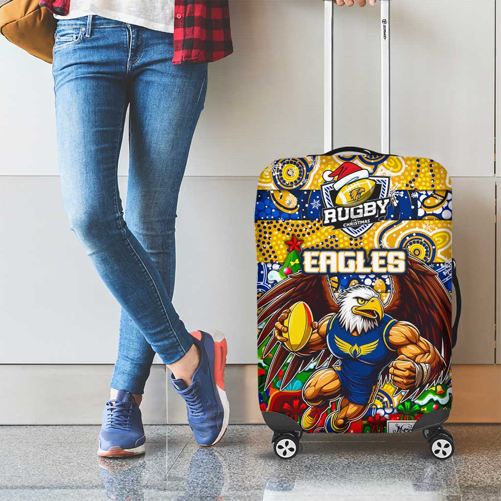 Eagles Football Merry Christmas Luggage Cover Indigenous Australian Art