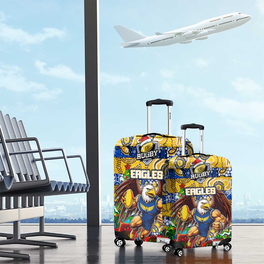 Eagles Football Merry Christmas Luggage Cover Indigenous Australian Art