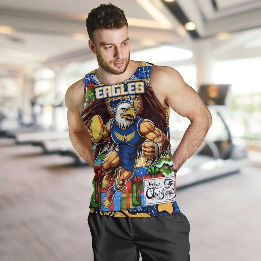 Custom Eagles Rugby Merry Christmas Men Tank Top Indigenous Australian Art