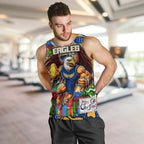 Custom Eagles Rugby Merry Christmas Men Tank Top Indigenous Australian Art