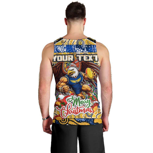 Custom Eagles Rugby Merry Christmas Men Tank Top Indigenous Australian Art
