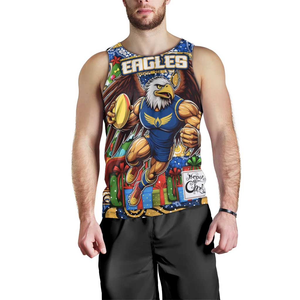 Custom Eagles Rugby Merry Christmas Men Tank Top Indigenous Australian Art