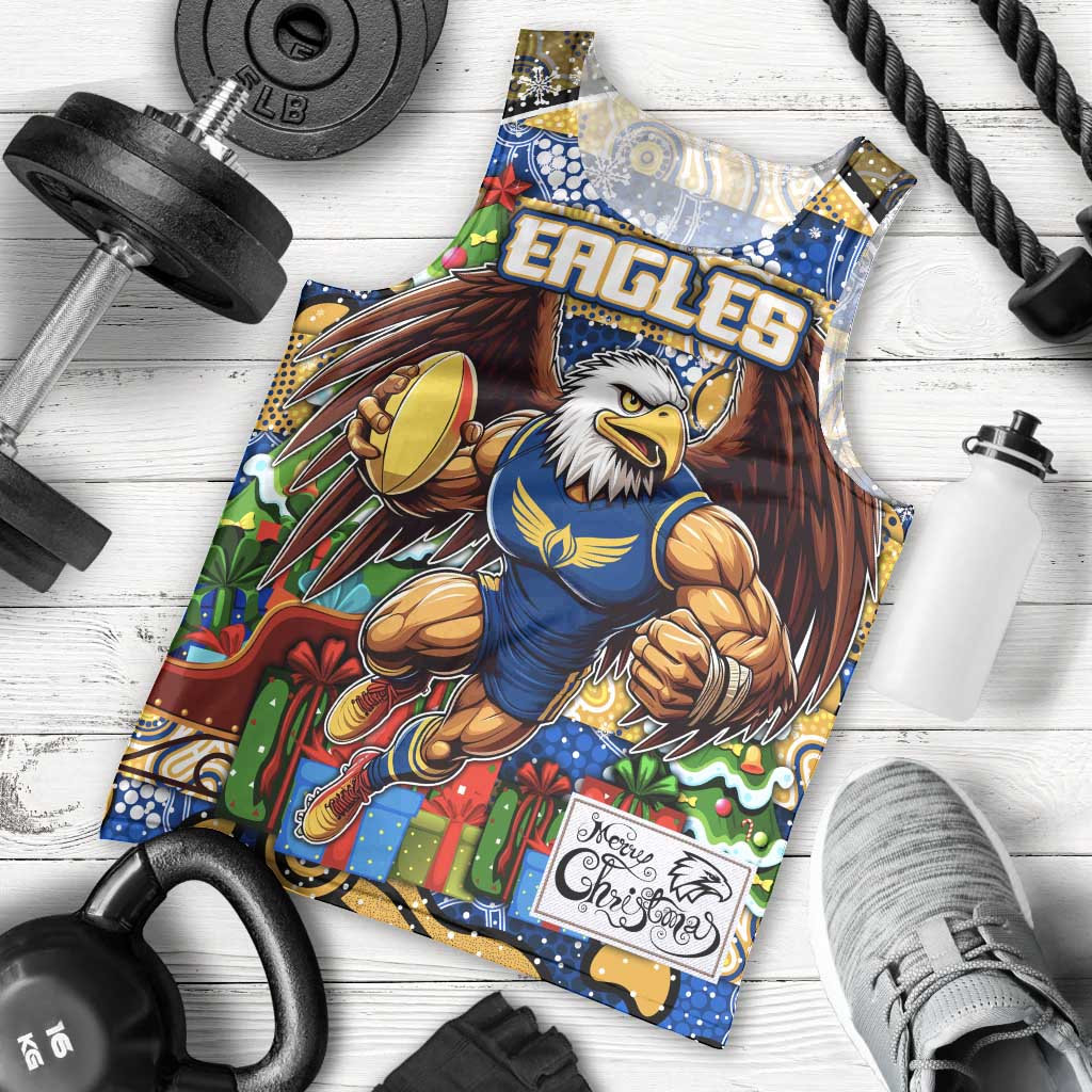 Custom Eagles Rugby Merry Christmas Men Tank Top Indigenous Australian Art