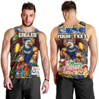 Custom Eagles Rugby Merry Christmas Men Tank Top Indigenous Australian Art