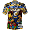 Custom Eagles Rugby Merry Christmas Polo Shirt Indigenous Australian Art