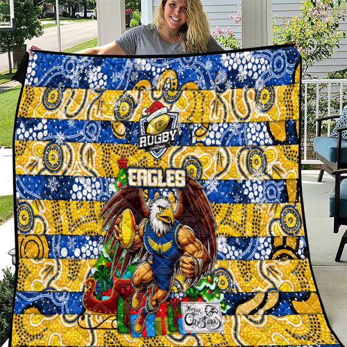 Eagles Football Merry Christmas Quilt Indigenous Australian Art