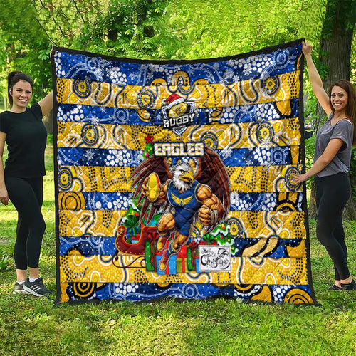 Eagles Football Merry Christmas Quilt Indigenous Australian Art