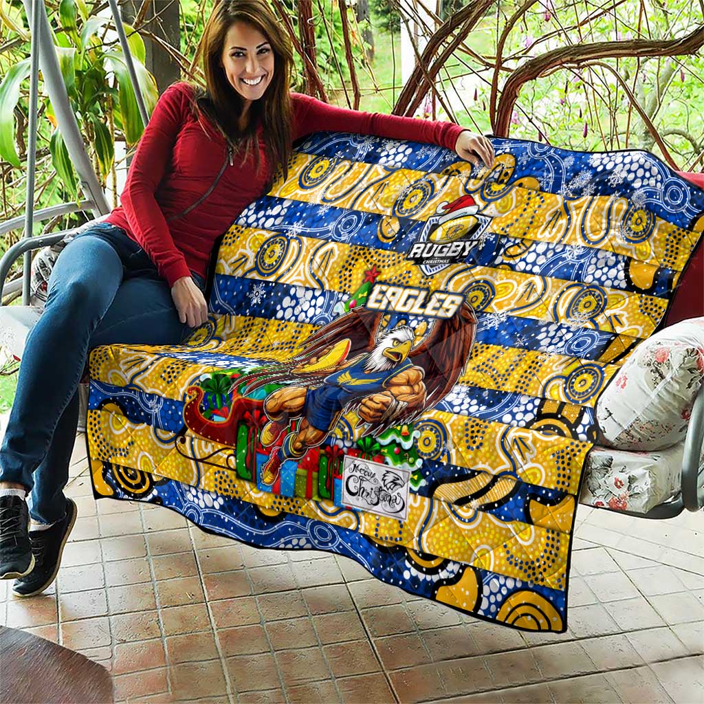 Eagles Football Merry Christmas Quilt Indigenous Australian Art