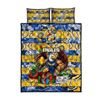 Eagles Football Merry Christmas Quilt Bed Set Indigenous Australian Art