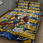 Eagles Football Merry Christmas Quilt Bed Set Indigenous Australian Art