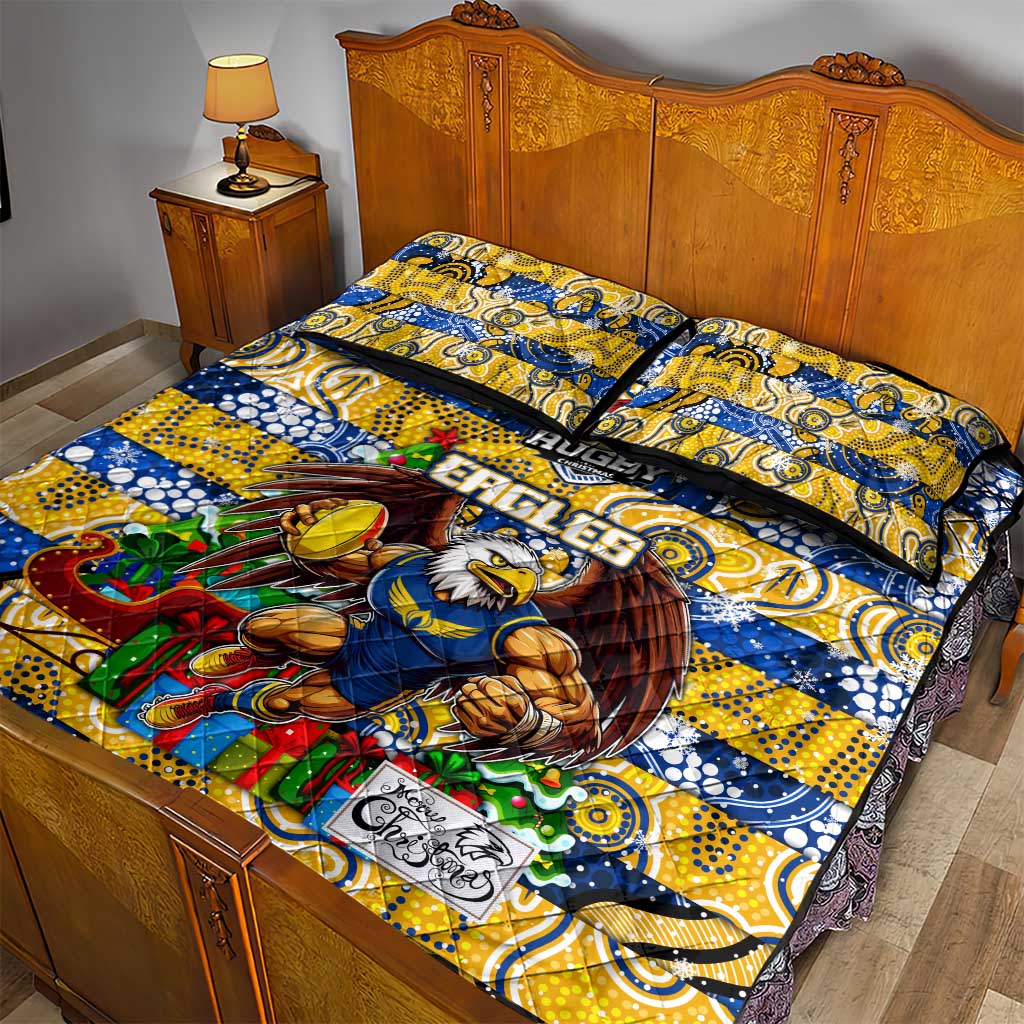 Eagles Football Merry Christmas Quilt Bed Set Indigenous Australian Art