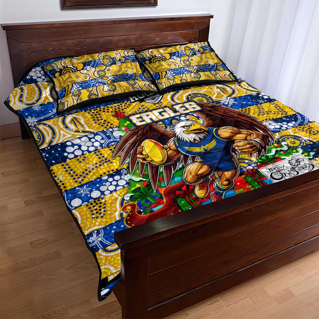 Eagles Football Merry Christmas Quilt Bed Set Indigenous Australian Art