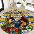 Eagles Football Merry Christmas Round Carpet Indigenous Australian Art