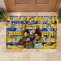 Eagles Football Merry Christmas Rubber Doormat Indigenous Australian Art