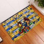 Eagles Football Merry Christmas Rubber Doormat Indigenous Australian Art