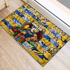 Eagles Football Merry Christmas Rubber Doormat Indigenous Australian Art