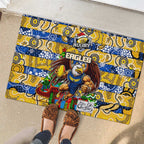 Eagles Football Merry Christmas Rubber Doormat Indigenous Australian Art