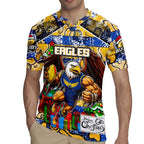 Custom Eagles Rugby Merry Christmas Rugby Jersey Indigenous Australian Art
